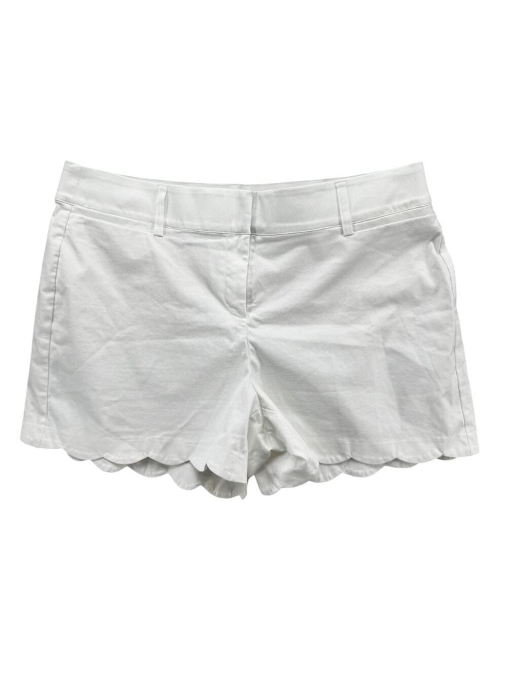 Lane Bryant The Allie Shorts Womens White Scalloped Hem Flat Front Stretch Sz 20